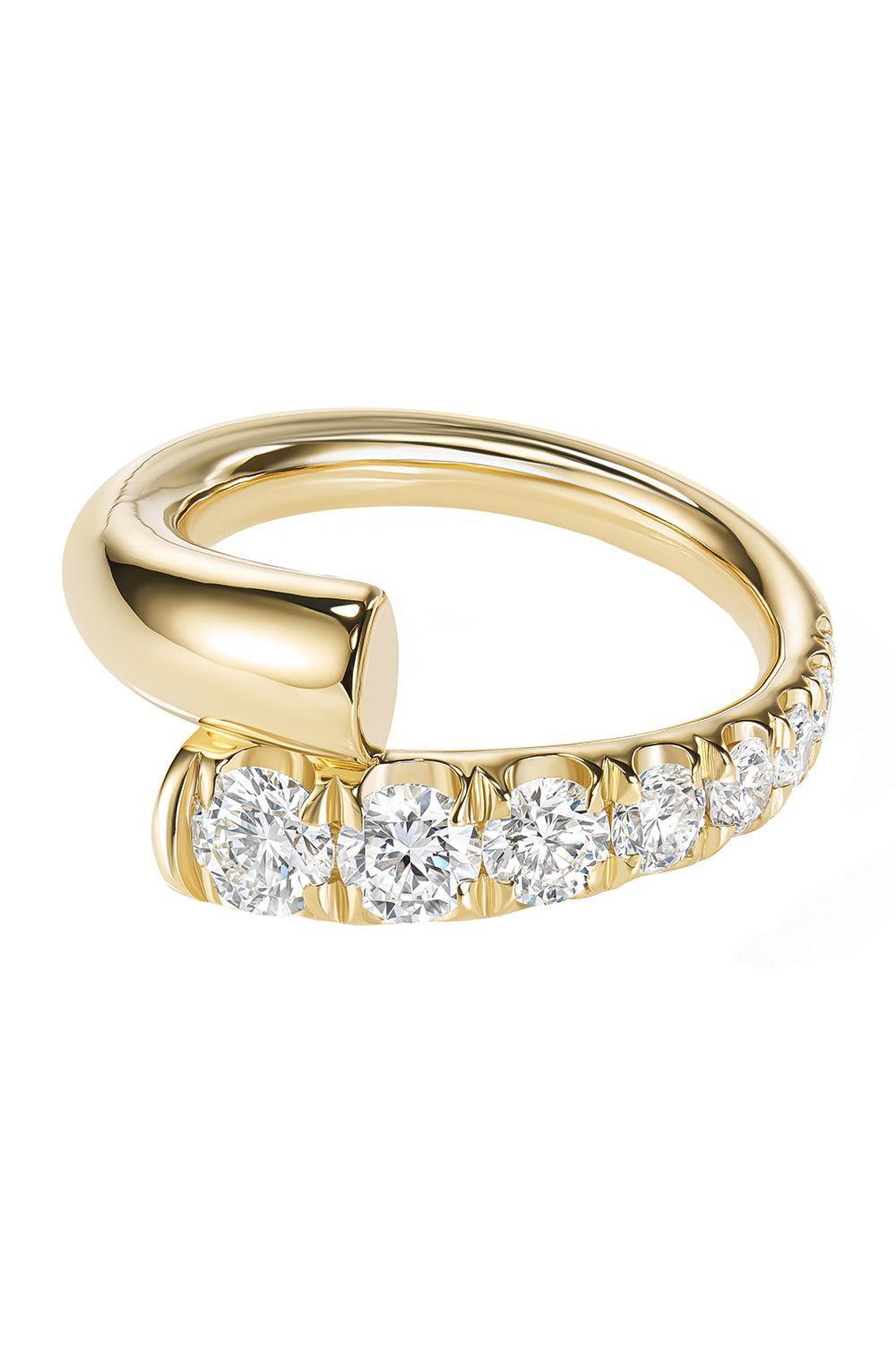  Diamond Partial Lola Ring-YELLOW GOLD-7-JEWELRYFINE JEWELRING-MELISSA KAYE 