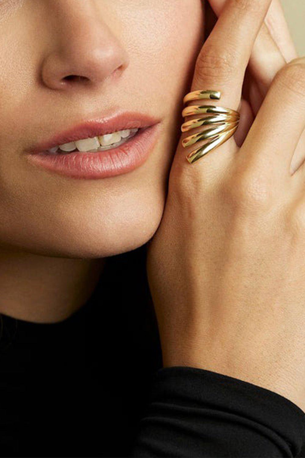 MELISSA KAYE-Dylan Ring-YELLOW GOLD