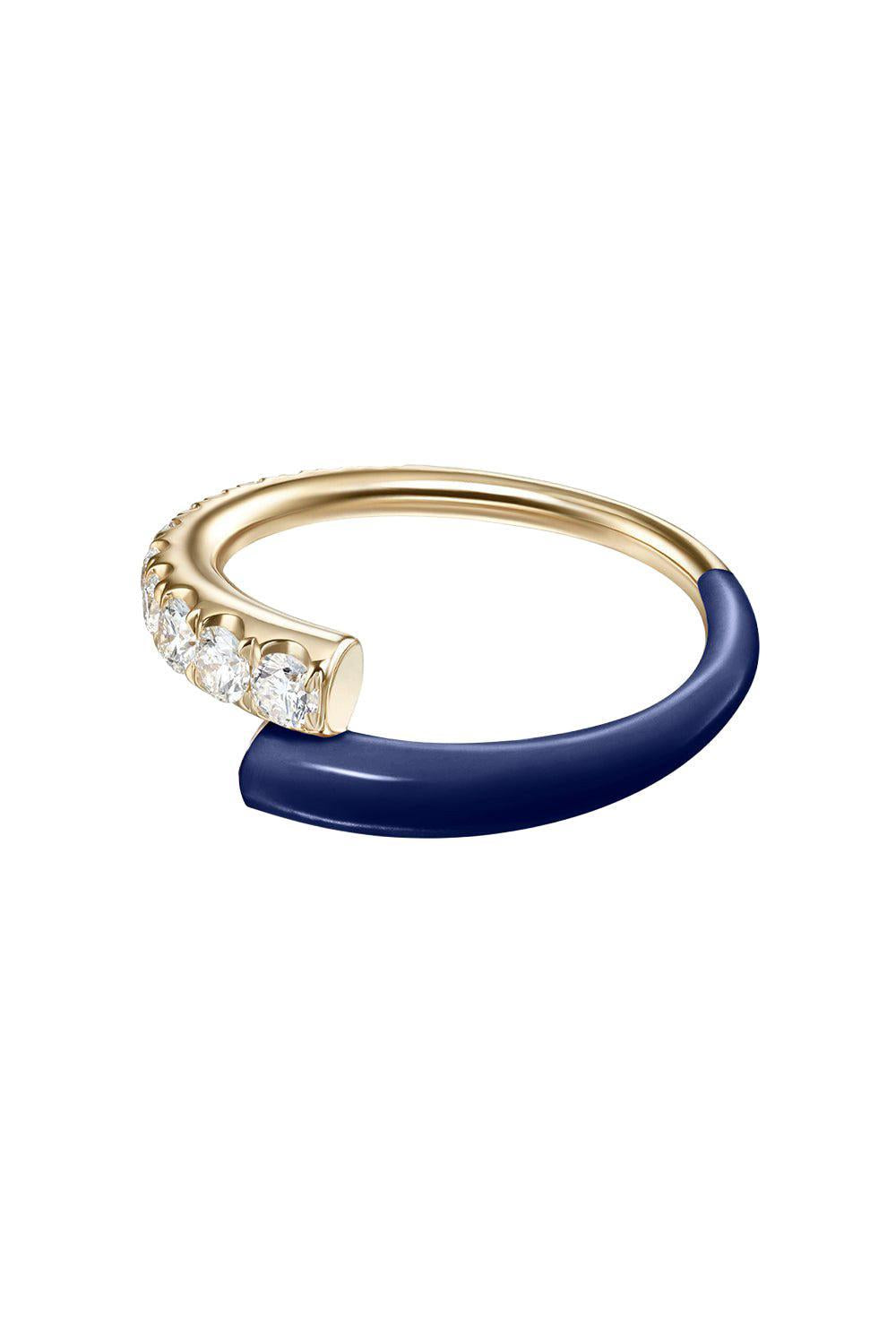 Navy Diamond Lola Ring-YELLOW GOLD-6.5-JEWELRYFINE JEWELRING-MELISSA KAYE