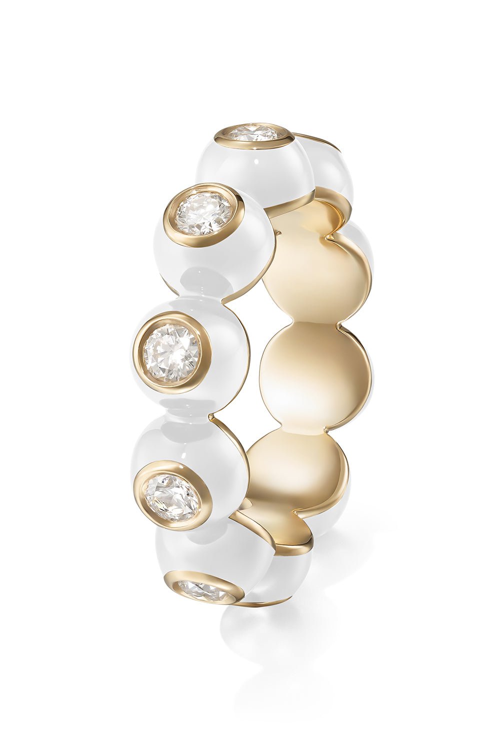 MELISSA KAYE-White Audrey Eternity Band-YELLOW GOLD