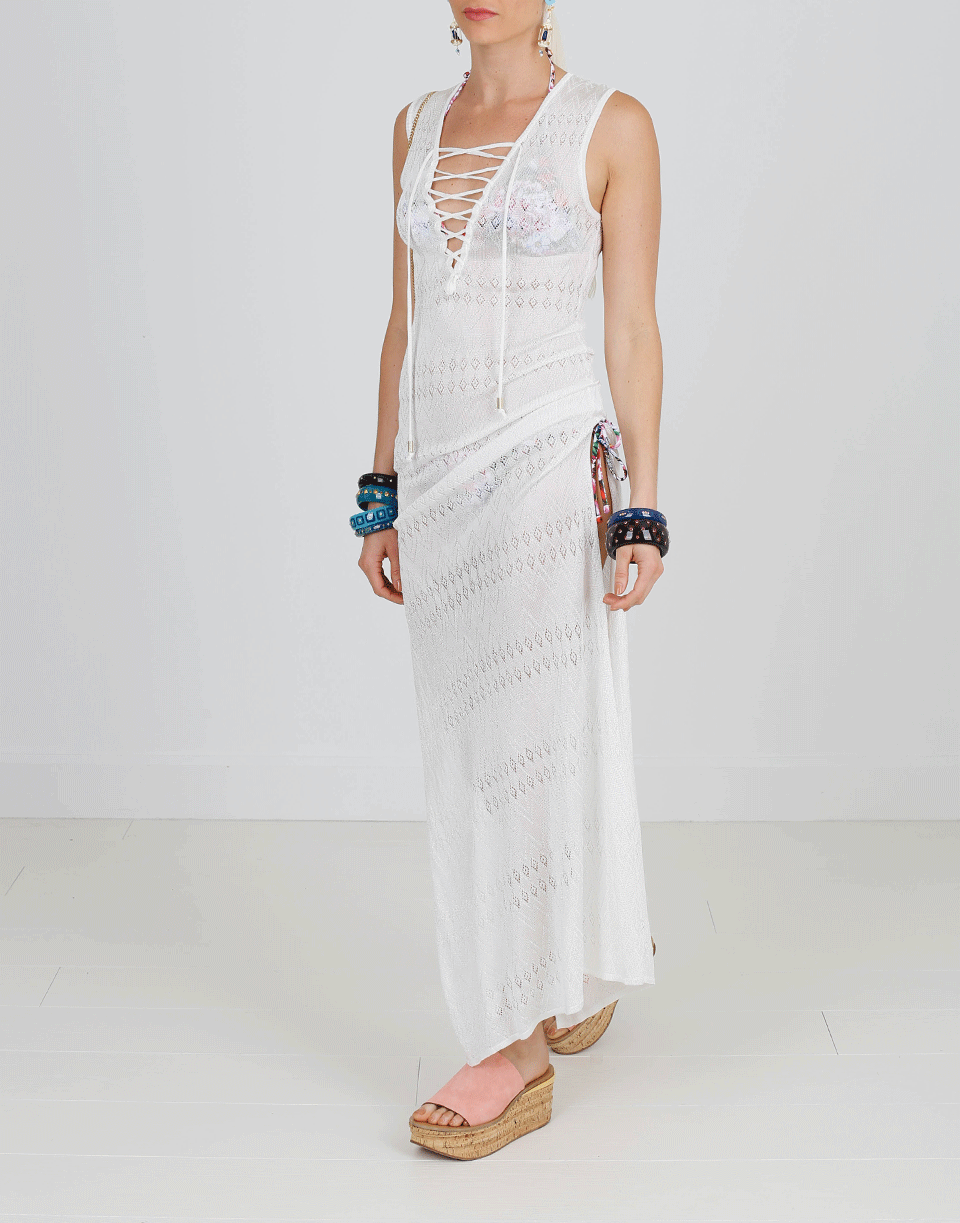 MELISSA ODABASH-Lace Up Maxi Dress-