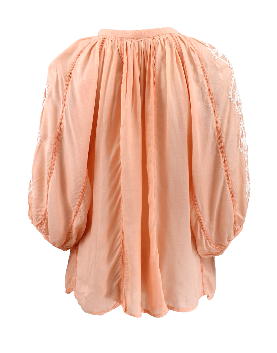 MELISSA ODABASH-Alaia Embroidered Tunic-PCH/WHT