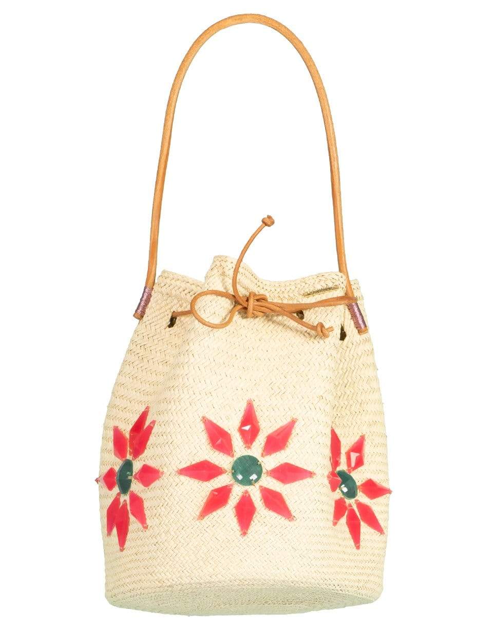 MERCEDES SALAZAR-Wallflower Bucket Bag-RAFFIA