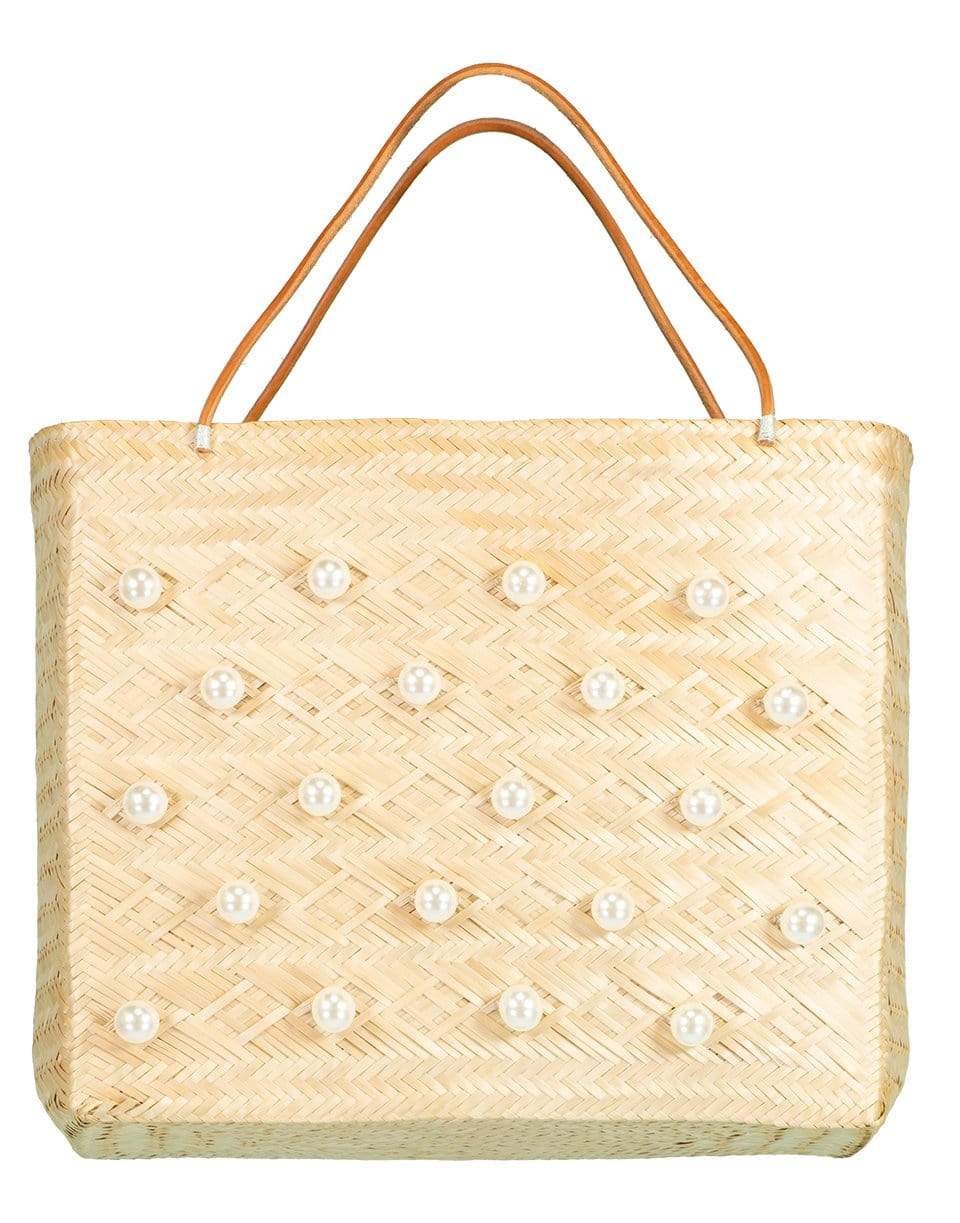 MERCEDES SALAZAR-Uto Pearl Raffia Tote Bag-NATURAL