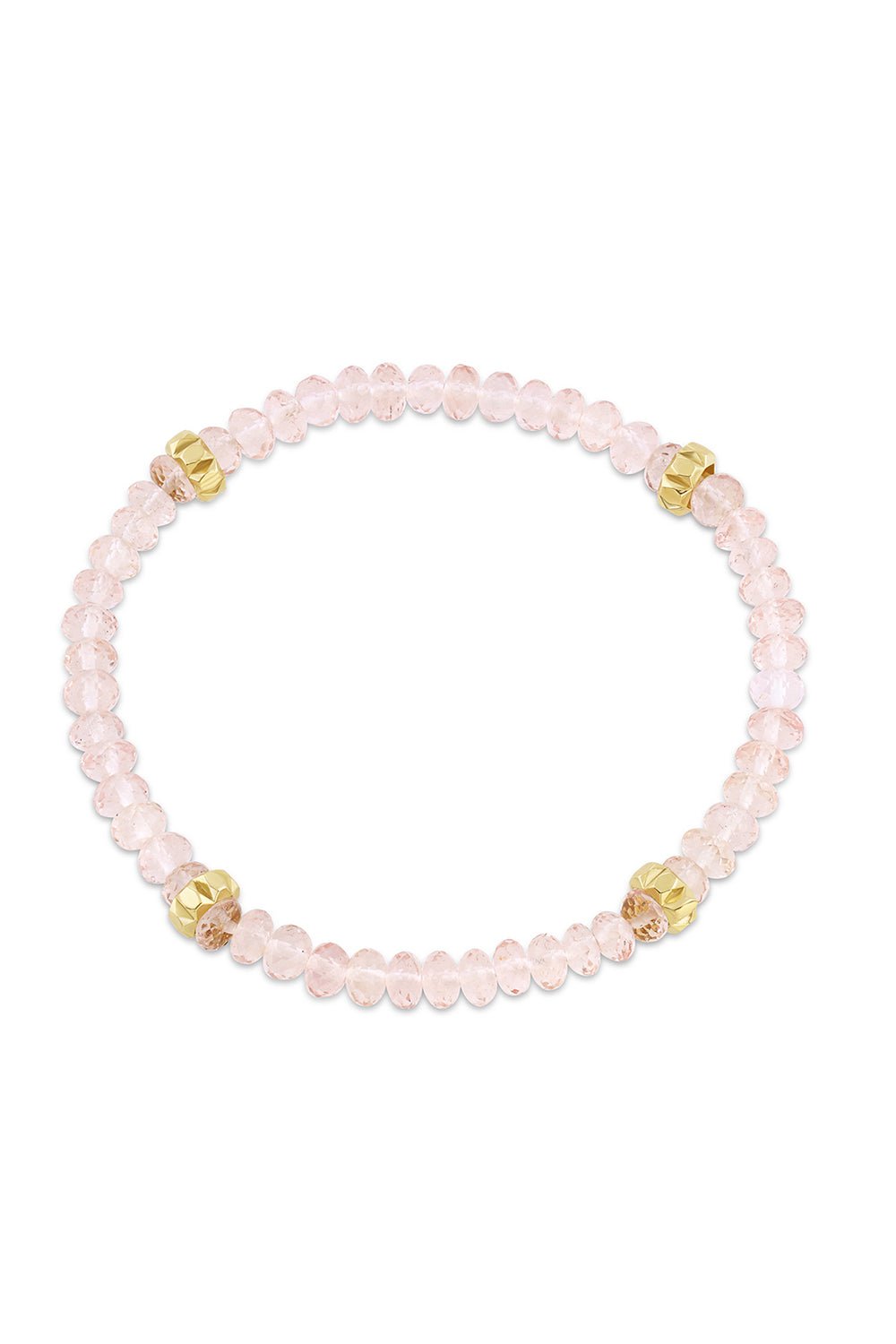 MEREDITH YOUNG-Blush Morganite Bead Bracelet-YELLOW GOLD