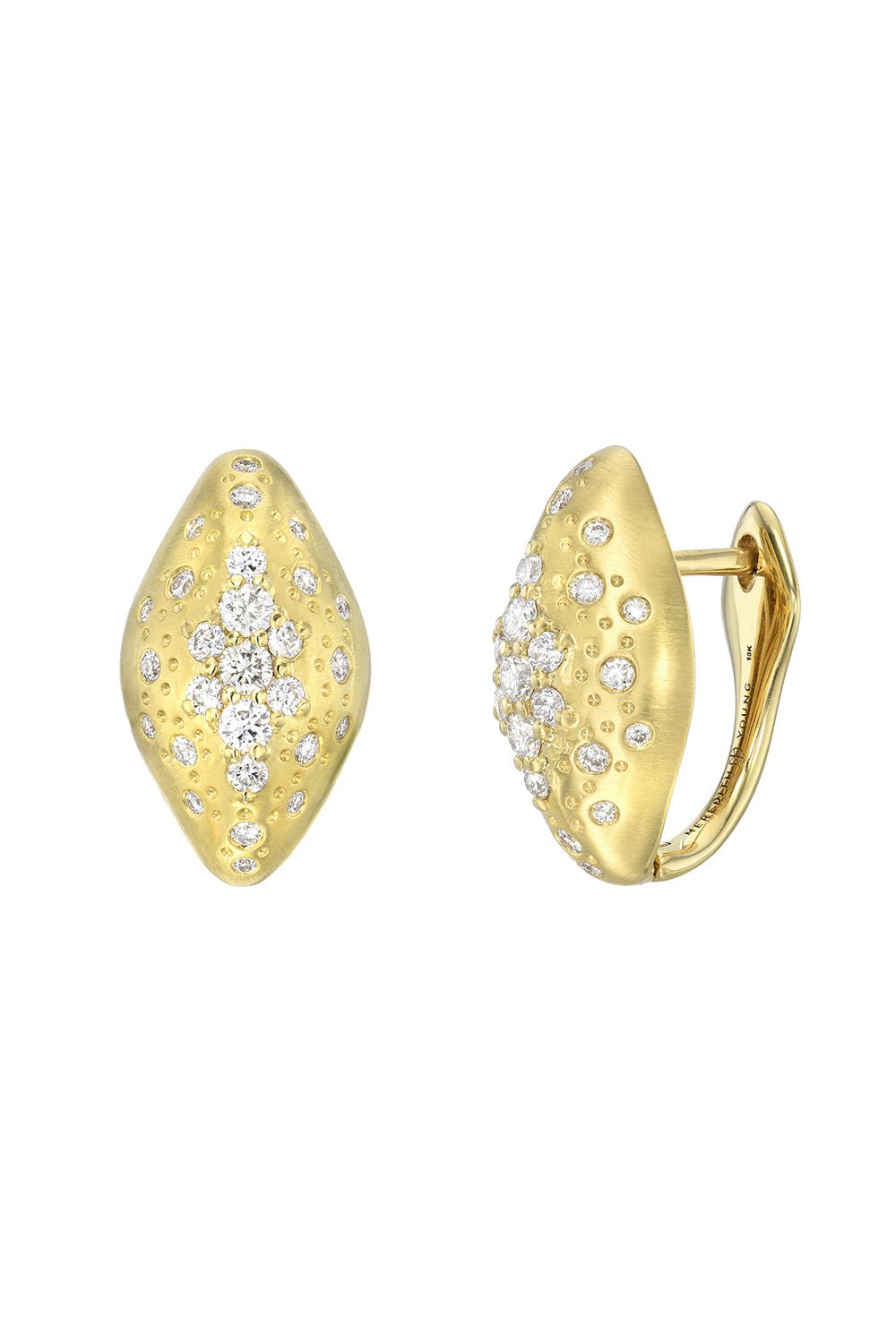 MEREDITH YOUNG-Diamond Huggie Earrings-YELLOW GOLD