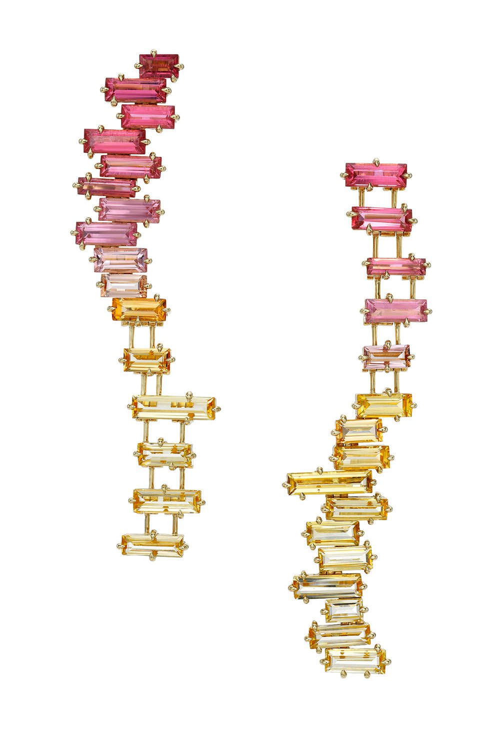 MEREDITH YOUNG-Sunset Baguette Earrings-YELLOW GOLD