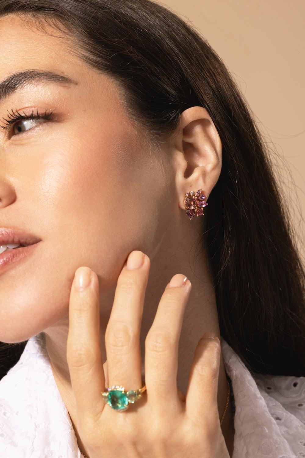 MEREDITH YOUNG-Sunset Burst Earrings-YELLOW GOLD