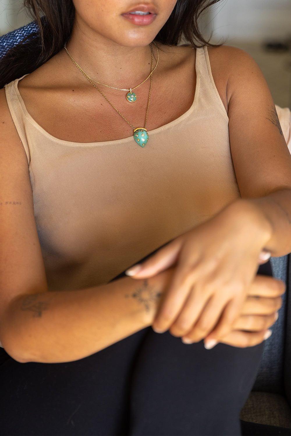 MEREDITH YOUNG-Cosmic Lagoon Pendant-YELLOW GOLD