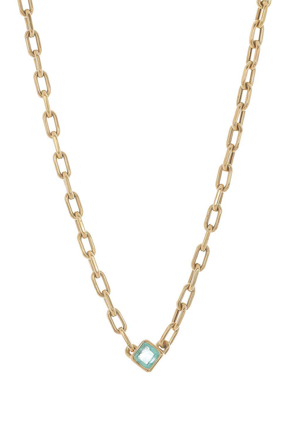 Emerald Bezel Necklace-YELLOW GOLD-JEWELRYFINE JEWELNECKLACE O-MEREDITH YOUNG