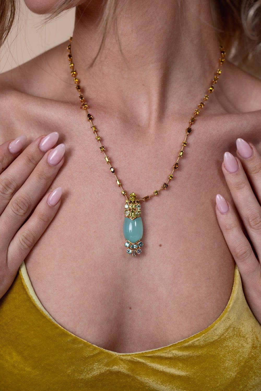 MEREDITH YOUNG-Lagoon Collar Necklace-YELLOW GOLD
