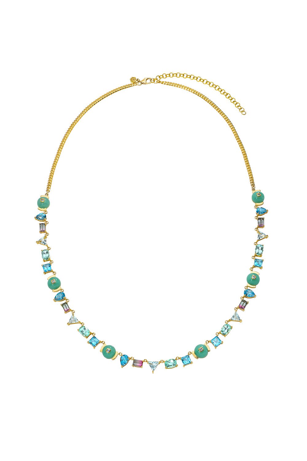 MEREDITH YOUNG-Lagoon Station Collar Necklace-YELLOW GOLD