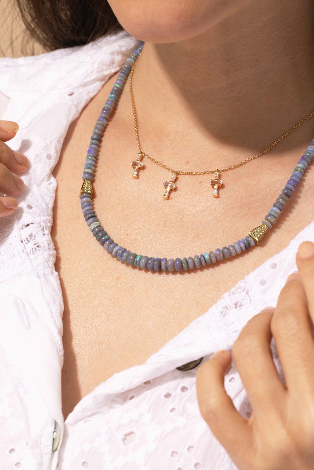 MEREDITH YOUNG-Purple Opal Demantoid Garnet Necklace-YELLOW GOLD