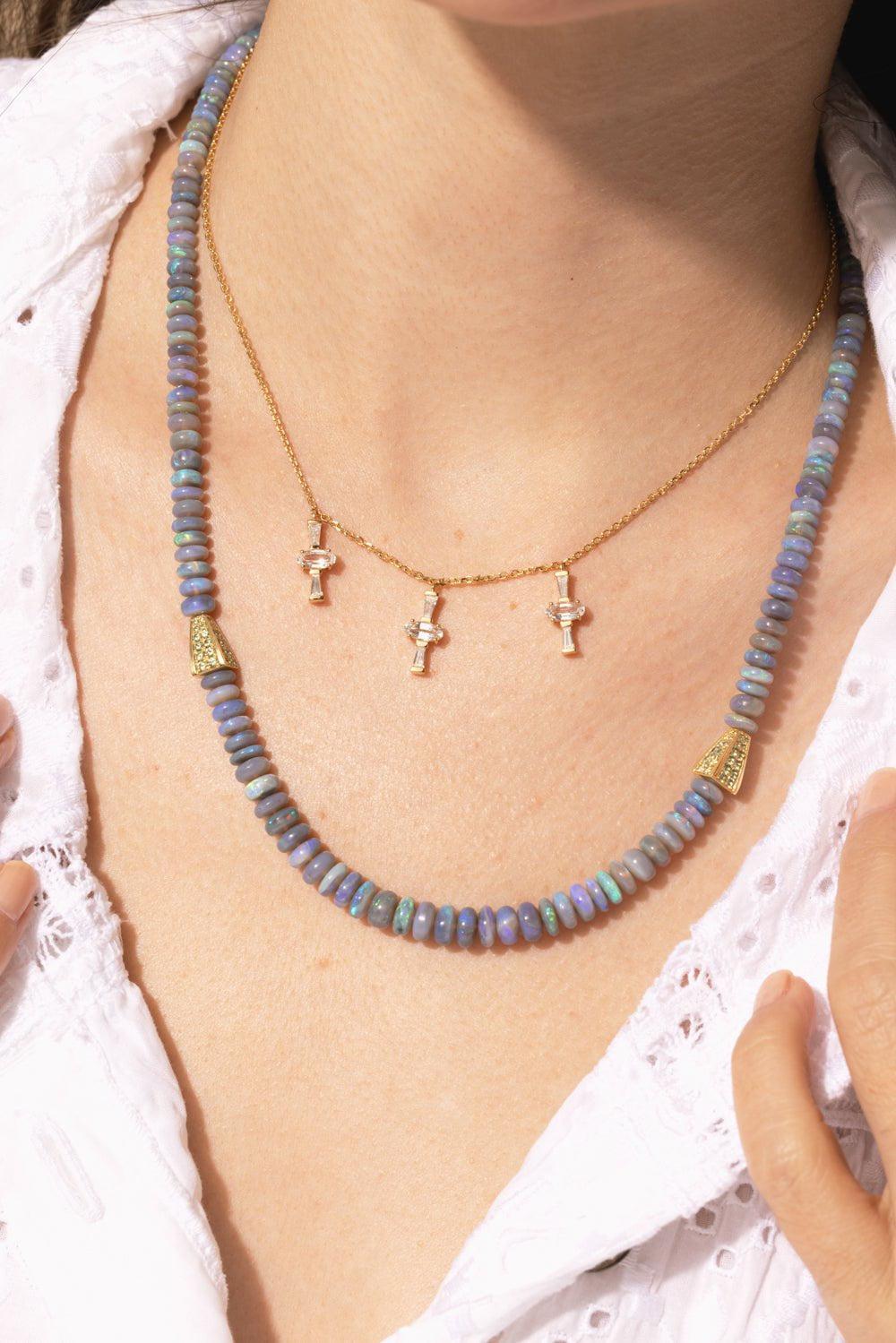 MEREDITH YOUNG-Purple Opal Demantoid Garnet Necklace-YELLOW GOLD