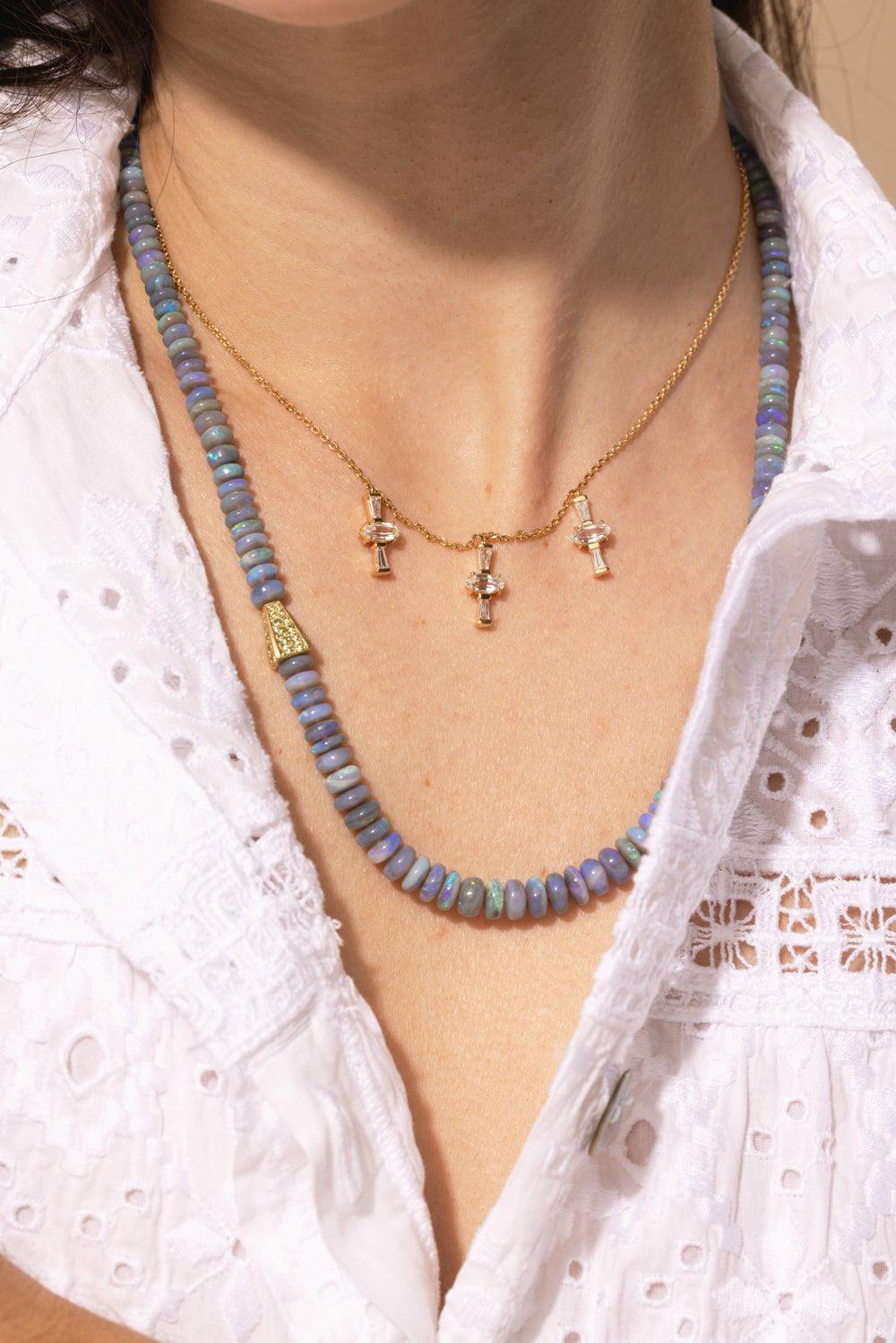 MEREDITH YOUNG-Purple Opal Demantoid Garnet Necklace-YELLOW GOLD
