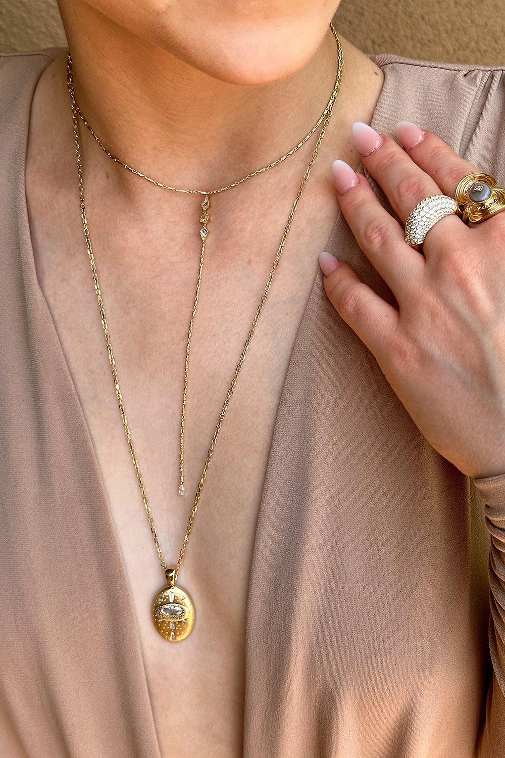 Star Eternal Pendant Necklace-YELLOW GOLD-JEWELRYFINE JEWELNECKLACE O-MEREDITH YOUNG