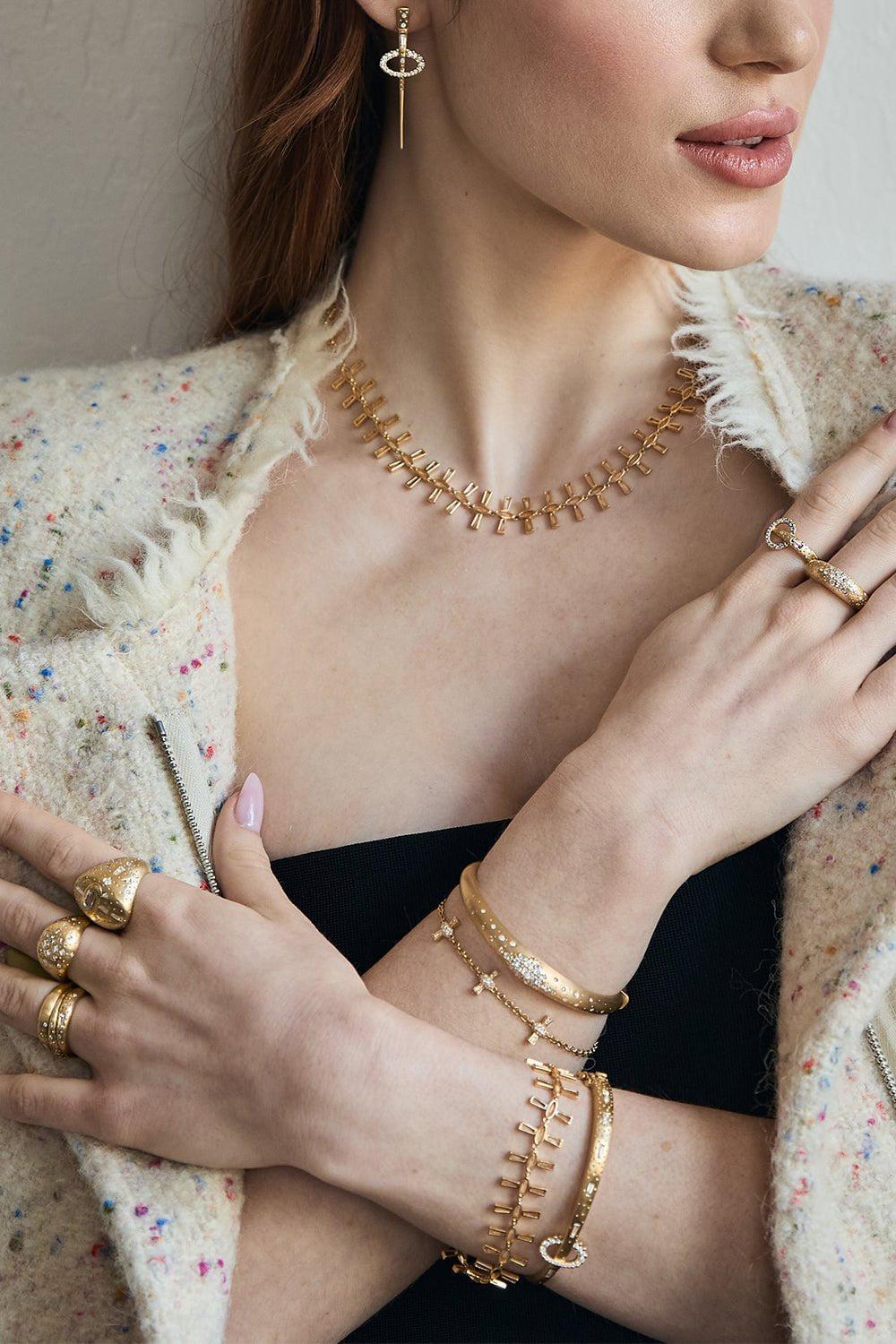MEREDITH YOUNG-Supernova Outline Collar-YELLOW GOLD