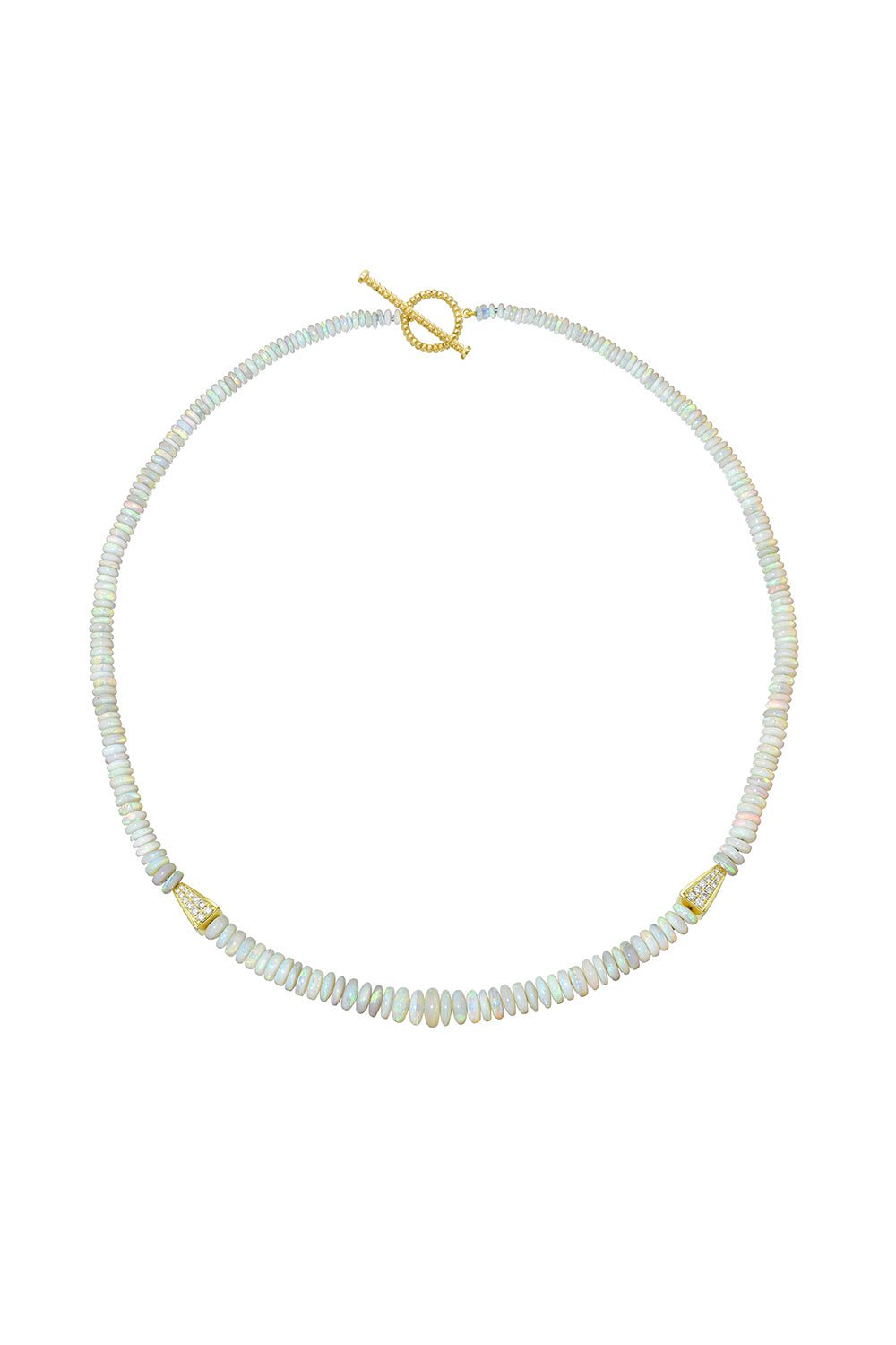 MEREDITH YOUNG-White Opal Diamond Necklace-YELLOW GOLD