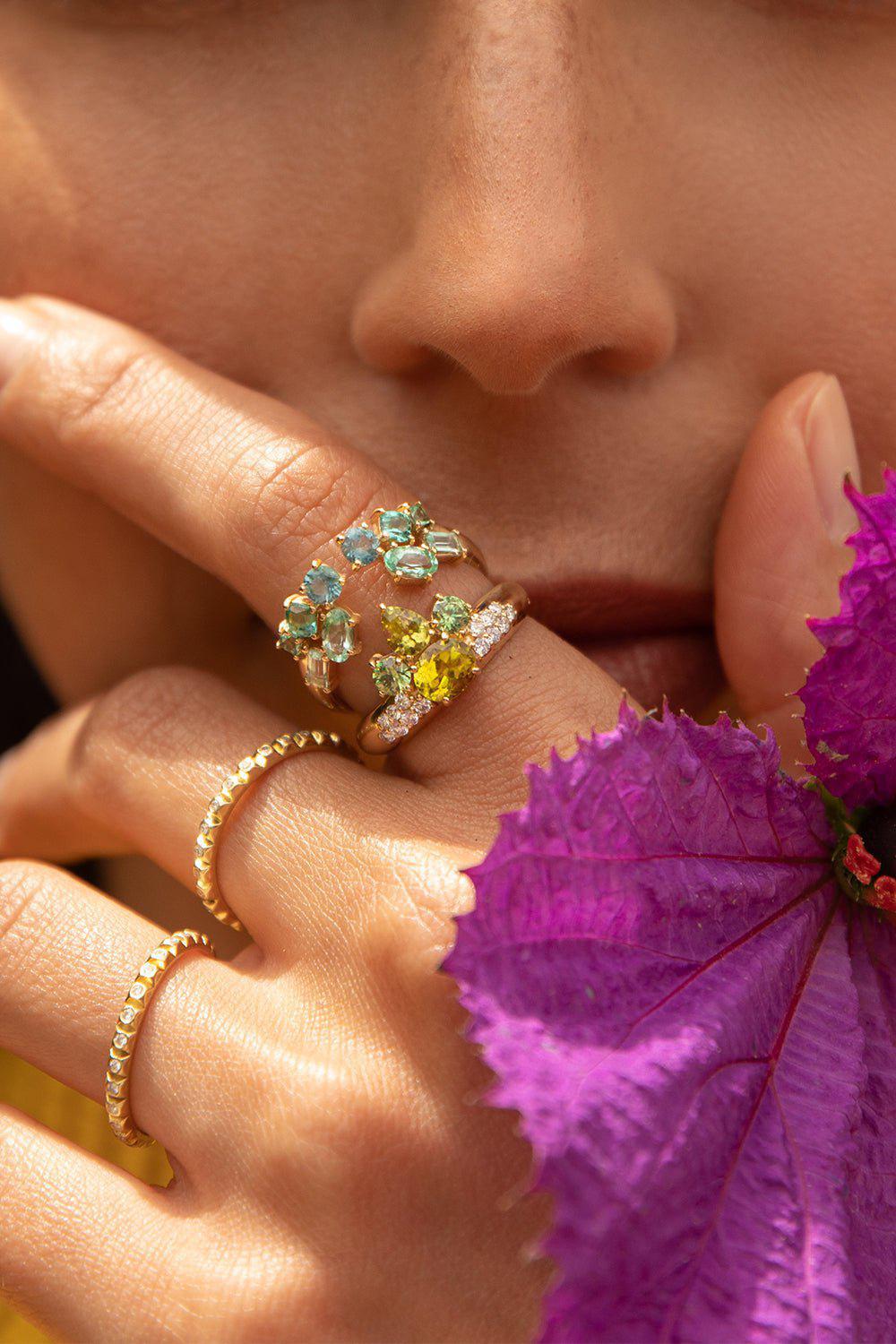MEREDITH YOUNG-Lagoon Split Ring-YELLOW GOLD
