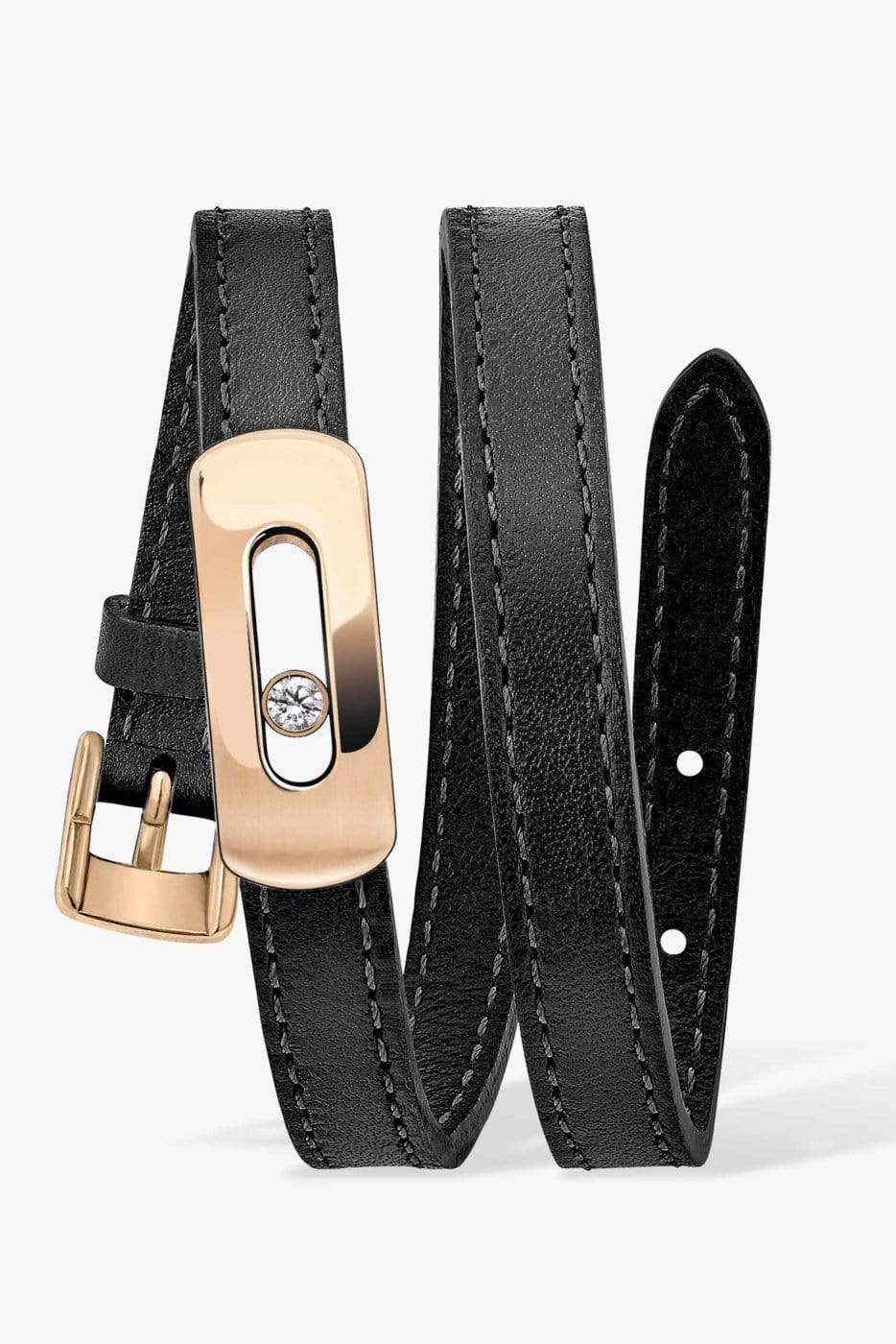 MESSIKA-My Move Leather Bracelet - Black-