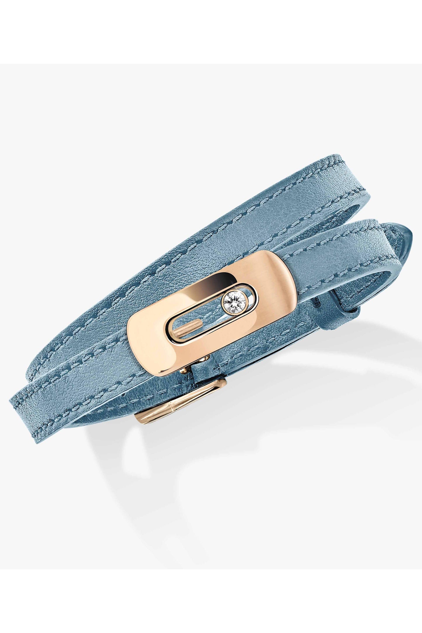MESSIKA-My Move Leather Bracelet - Santorini Blue-BLUE