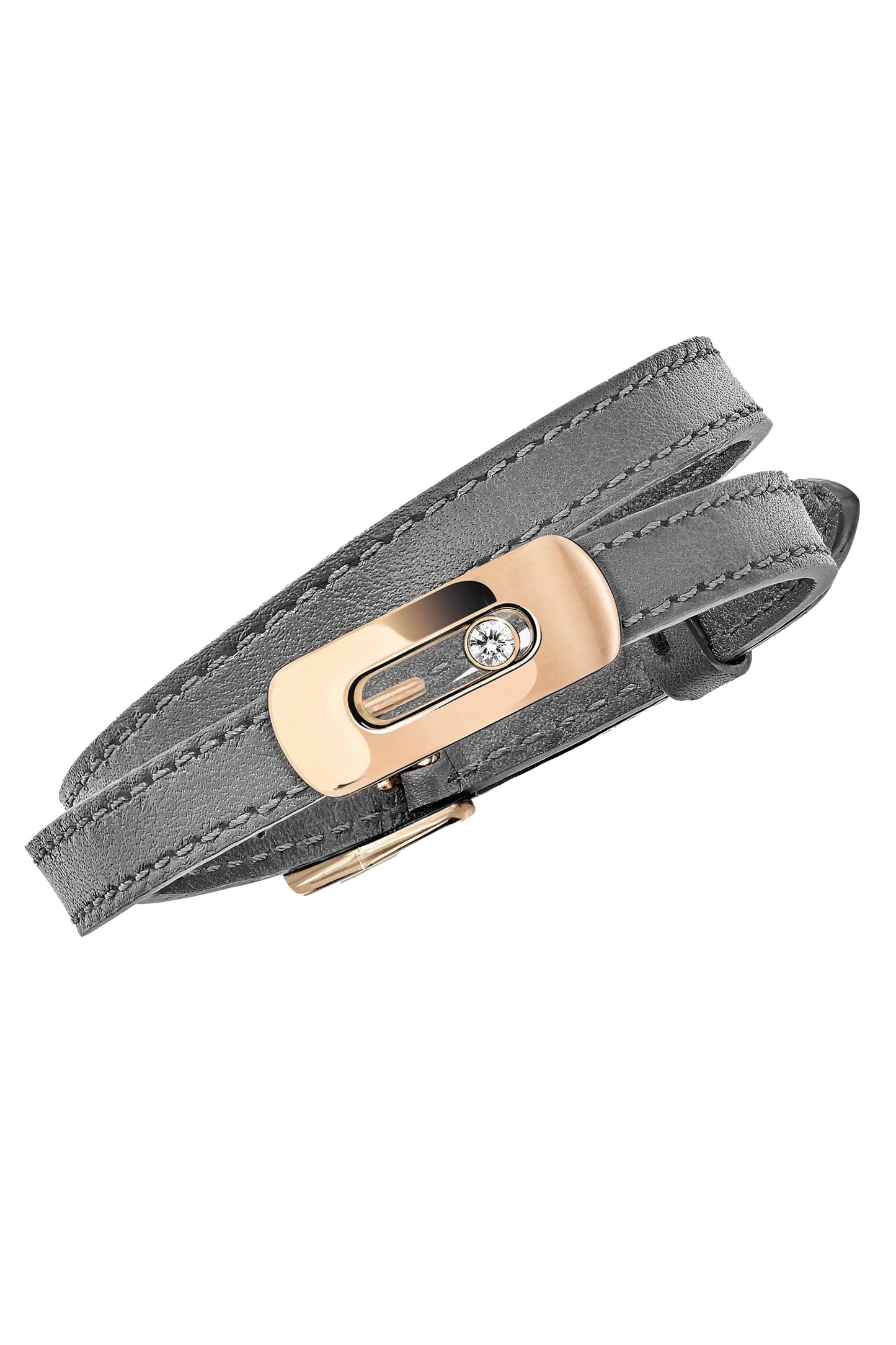 MESSIKA-My Move Leather Bracelet - Graphite Grey-GREY