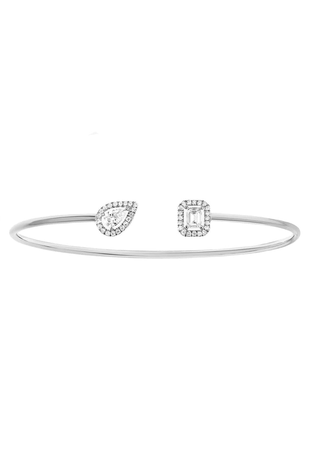 My Twin Toi & Moi Thin Bangle-WHITE GOLD-M-JEWELRYFINE JEWELBRACELET O-MESSIKA