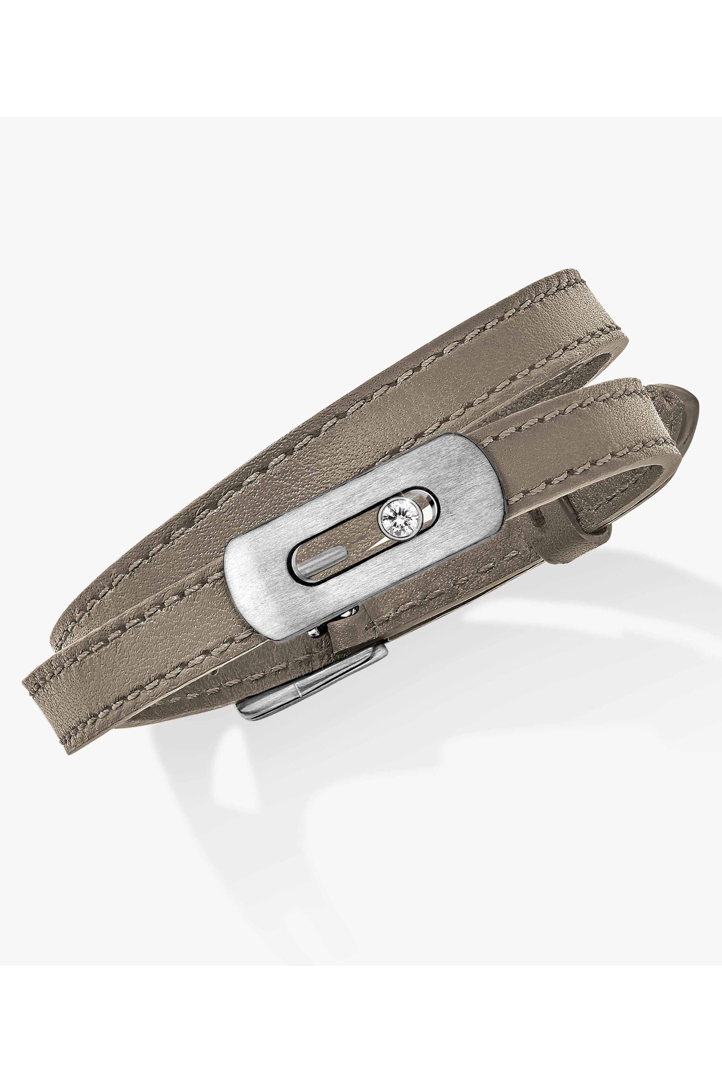 MESSIKA-My Move Leather Bracelet - Taupe-TAUPE