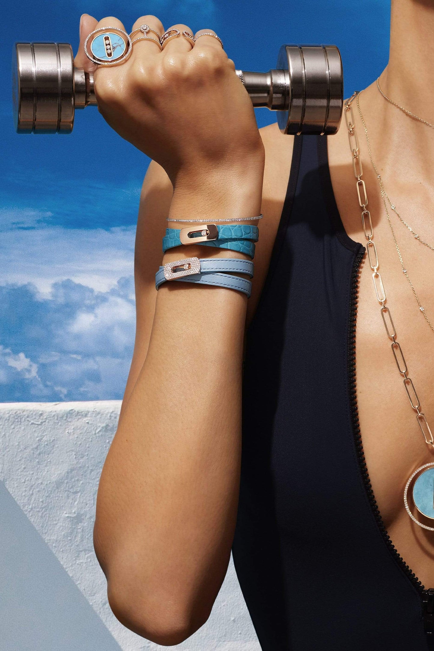 MESSIKA-My Move Leather Bracelet - Turquoise-TURQ