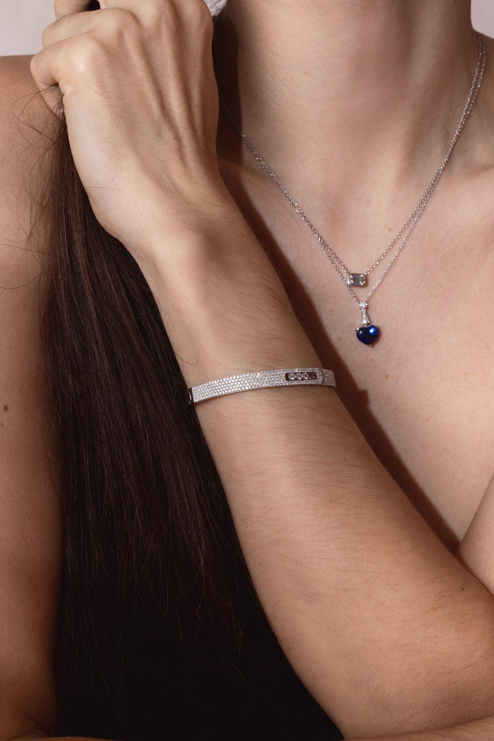MESSIKA-Move Noa Pave Bangle Bracelet-WHITE GOLD