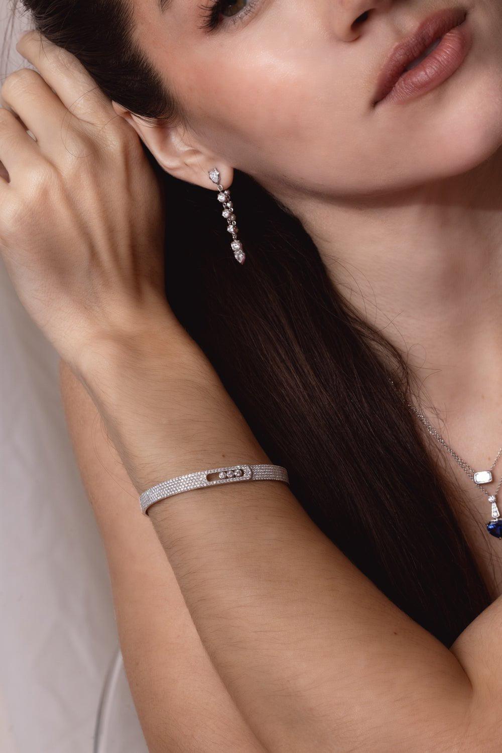 MESSIKA-Move Noa Pave Bangle Bracelet-WHITE GOLD