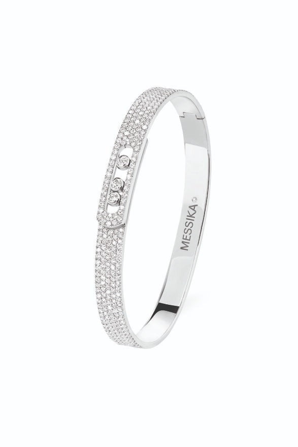 MESSIKA-Move Noa Pave Bangle Bracelet-WHITE GOLD