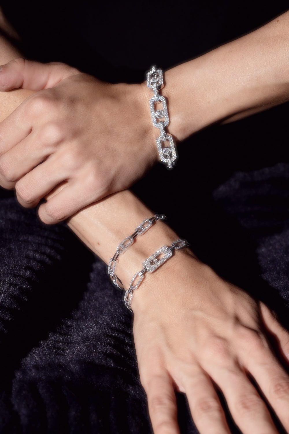 MESSIKA-My Move Pave Diamond Chain Bracelet-WHITE GOLD
