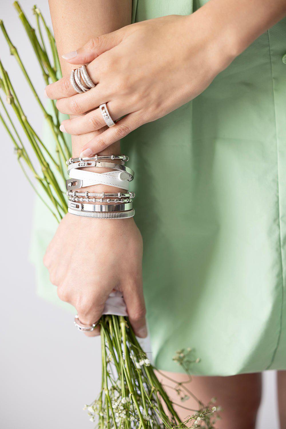MESSIKA-My Move Leather Bracelet - Snow White-