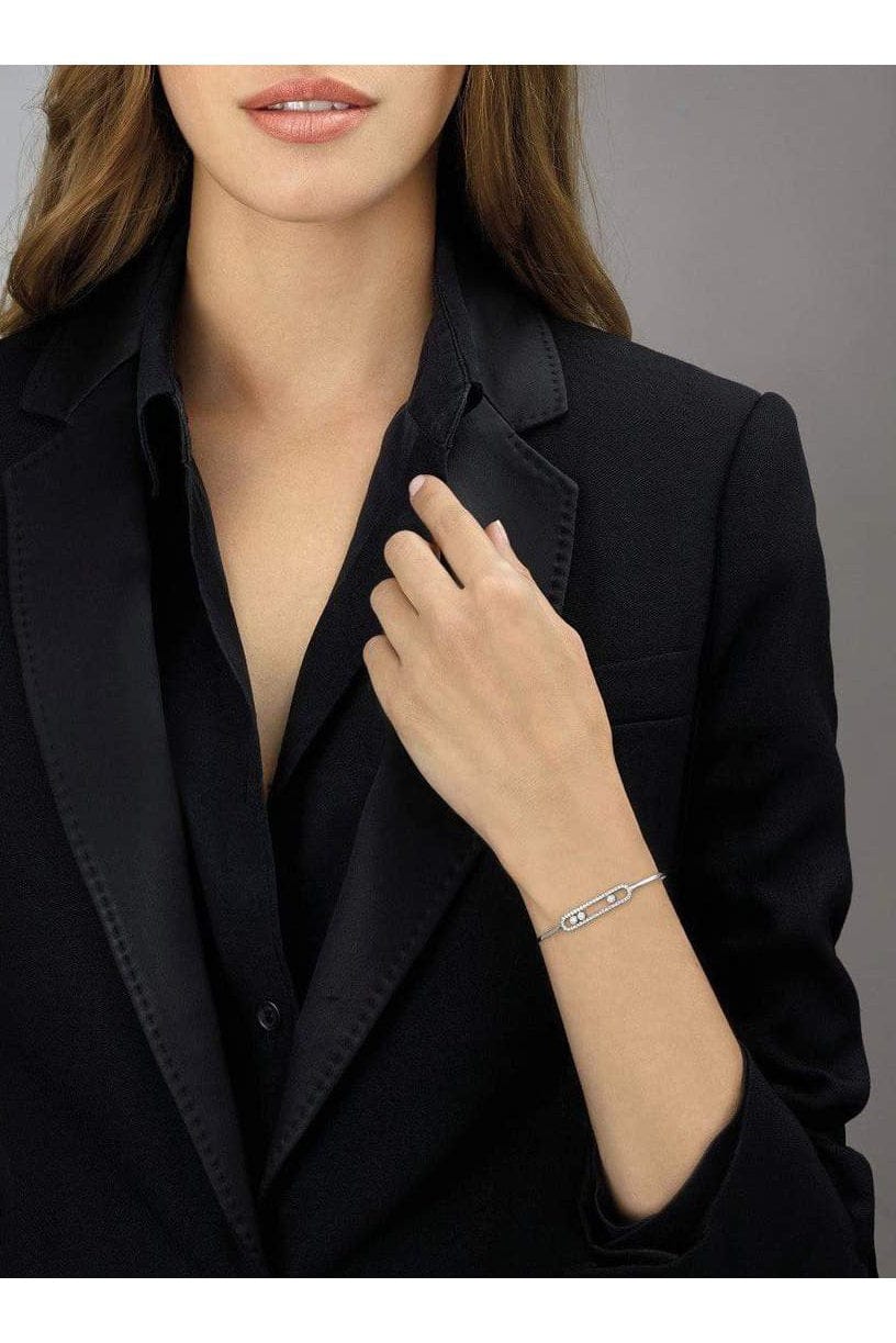 MESSIKA-Move Thin Pave Diamond Bangle-YELLOW GOLD