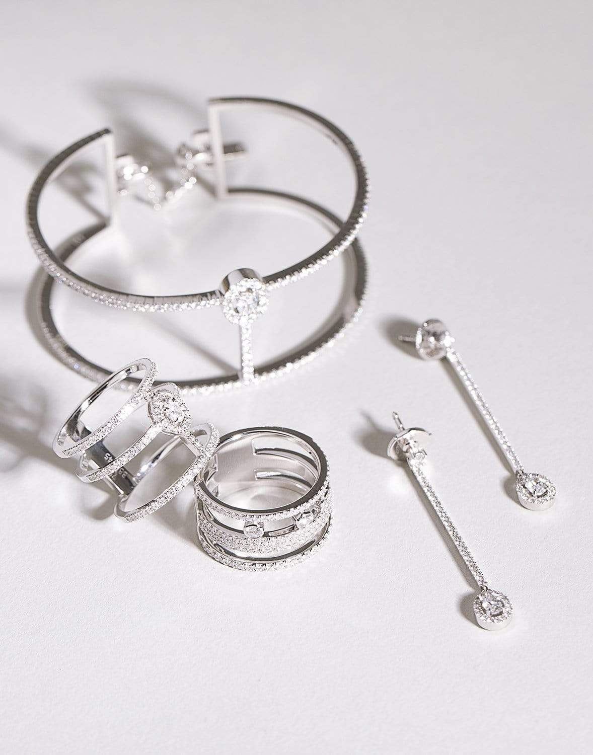 MESSIKA-Glam'Azone Pendant Earring-WHITE GOLD