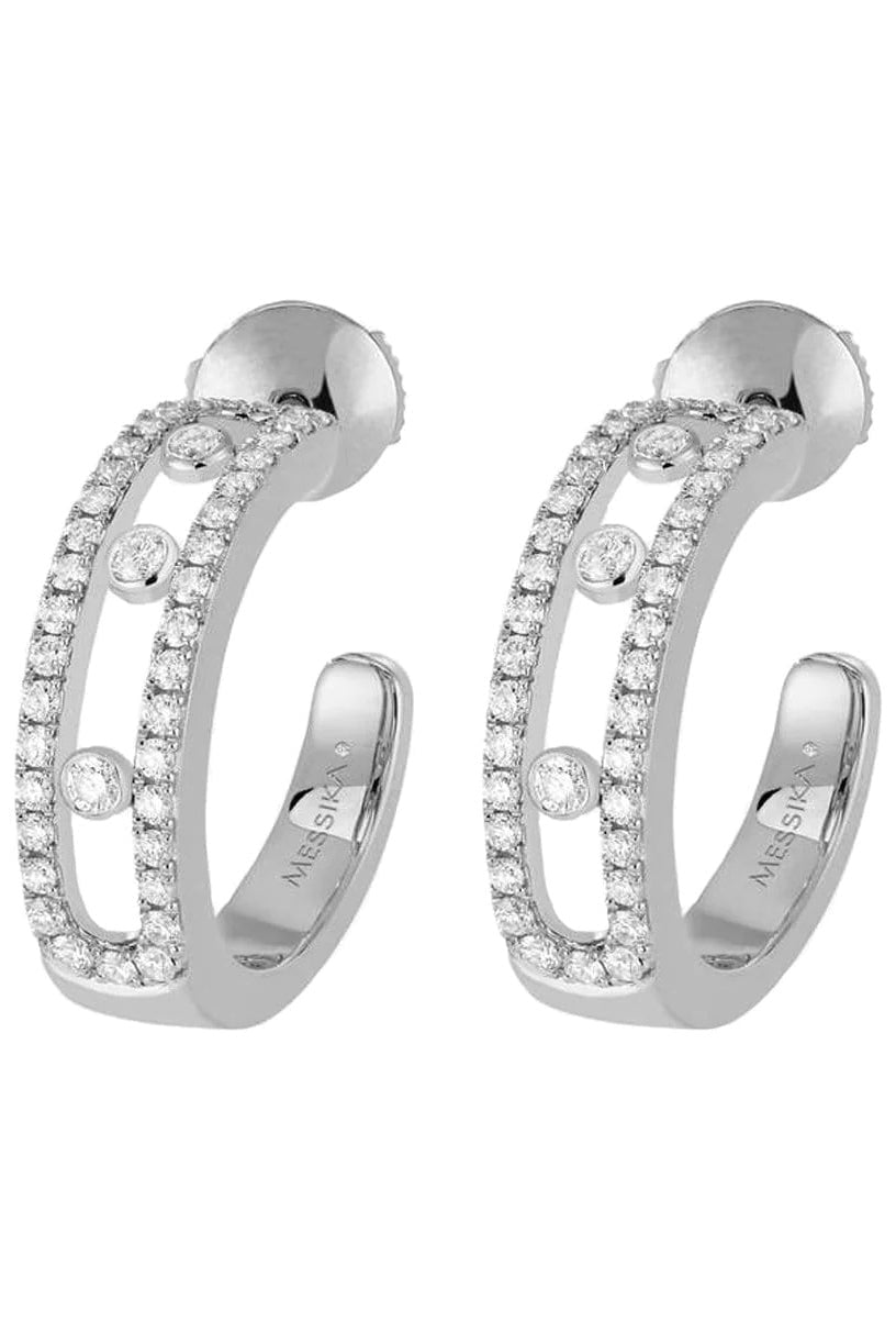 MESSIKA-Move Pave Diamond Hoop Earrings-WHITE GOLD