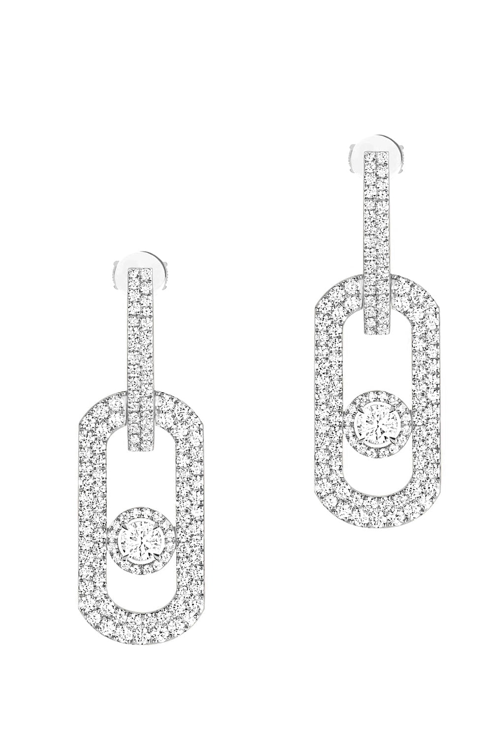 MESSIKA-So Move XL Pave Set Pendant Earrings-WHITE GOLD