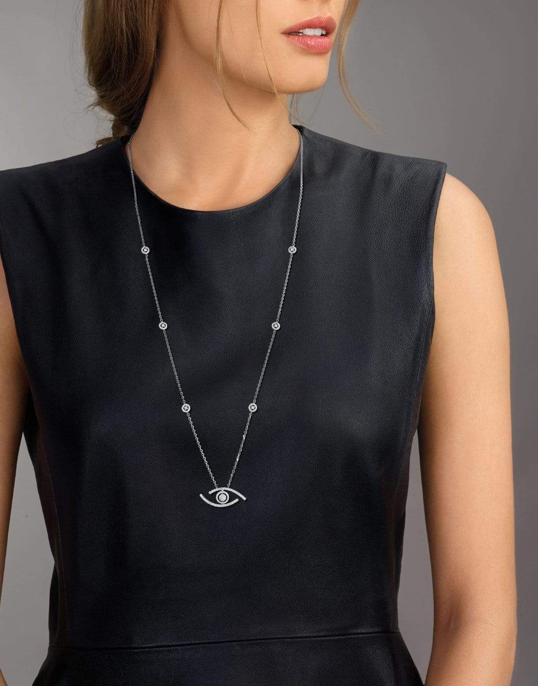 MESSIKA-Lucky Eye Pavé Diamond Necklace-ROSE GOLD