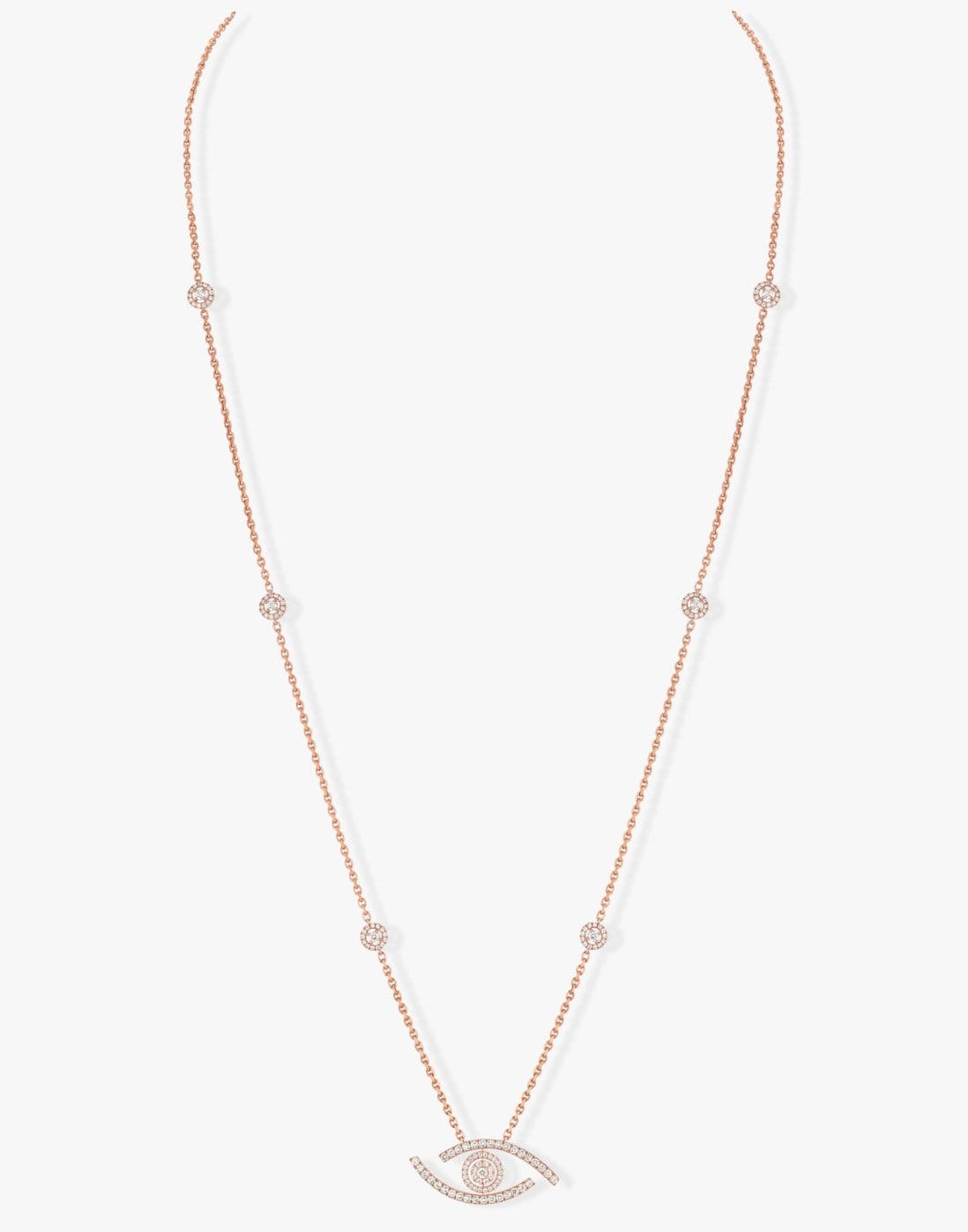 MESSIKA-Lucky Eye Pavé Diamond Necklace-ROSE GOLD