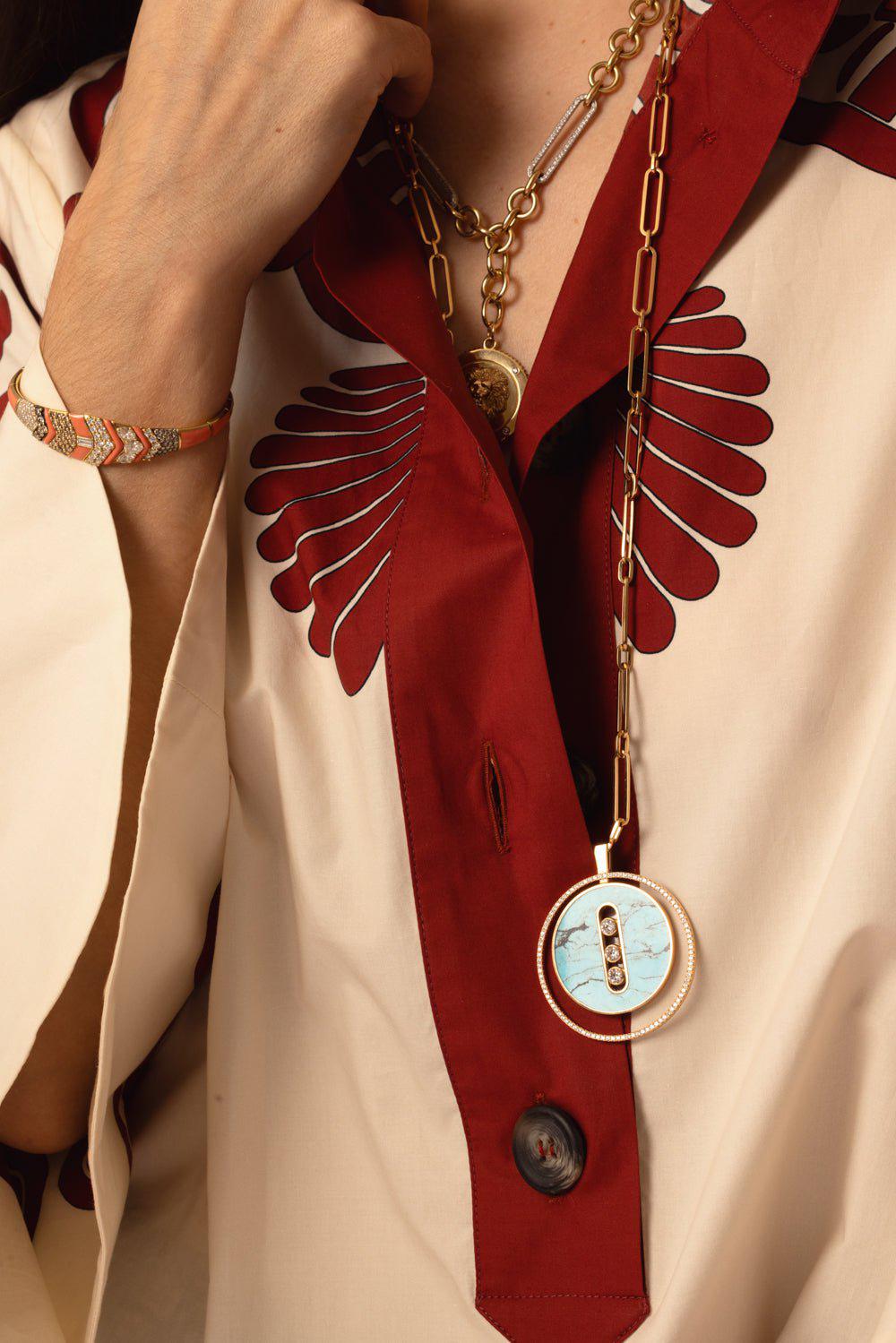 MESSIKA-Turquoise Lucky Move LM Necklace-ROSE GOLD
