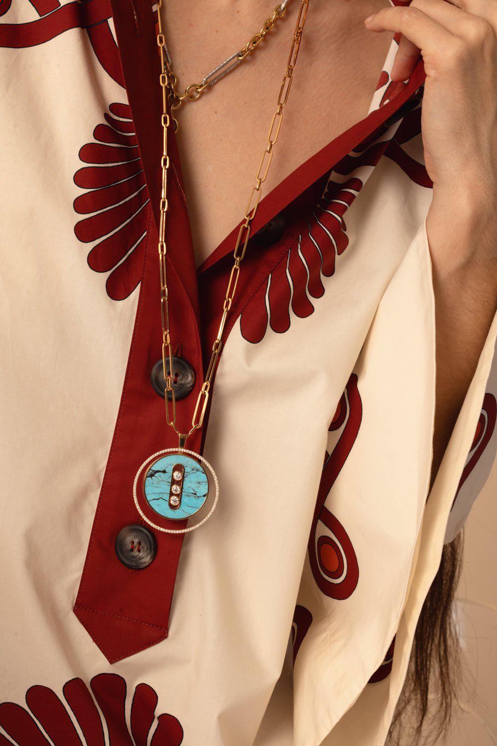 MESSIKA-Turquoise Lucky Move LM Necklace-ROSE GOLD