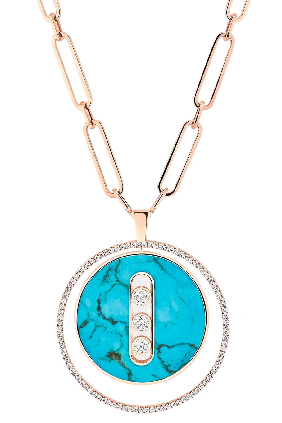 MESSIKA-Turquoise Lucky Move LM Necklace-ROSE GOLD