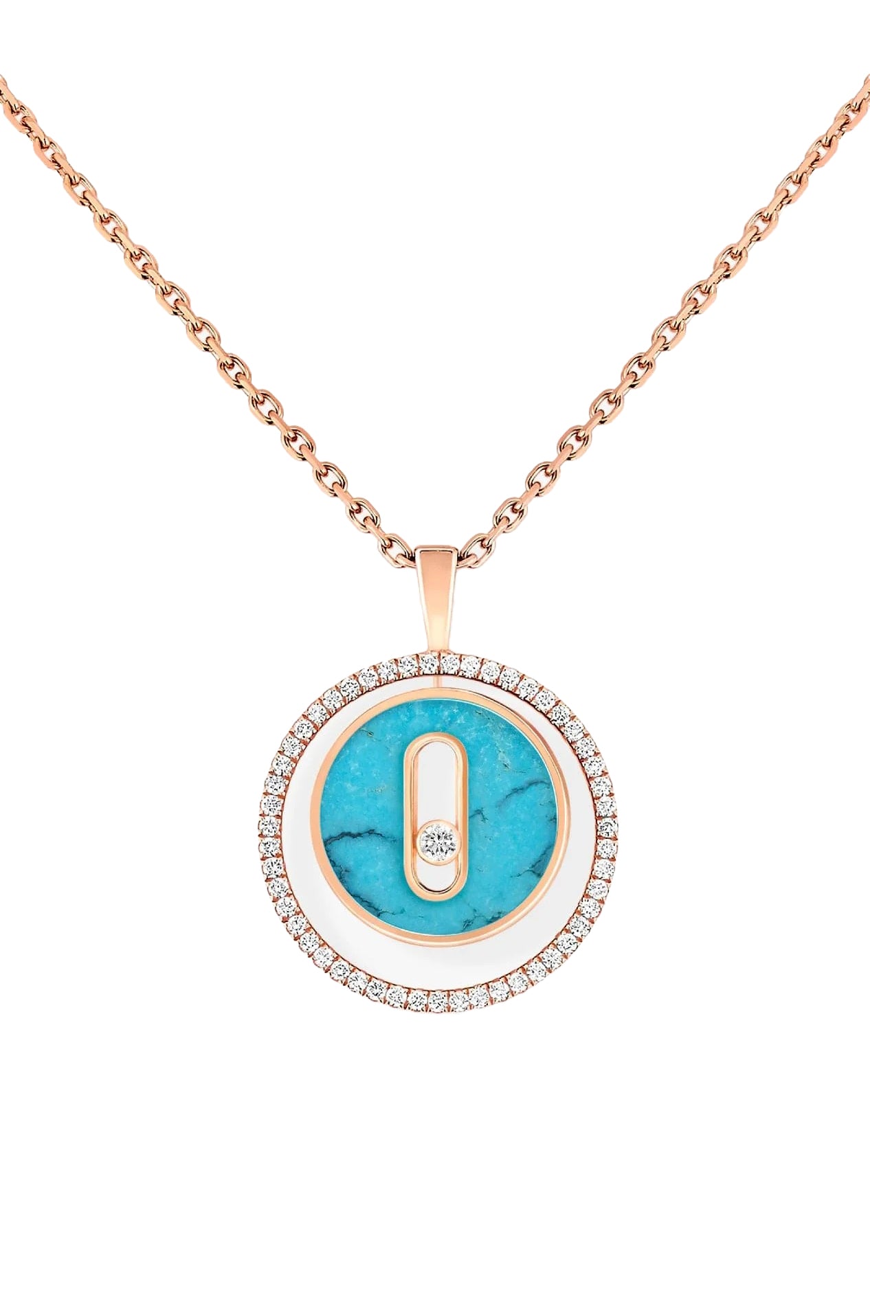 MESSIKA-Turquoise Lucky Move PM Necklace-ROSE GOLD