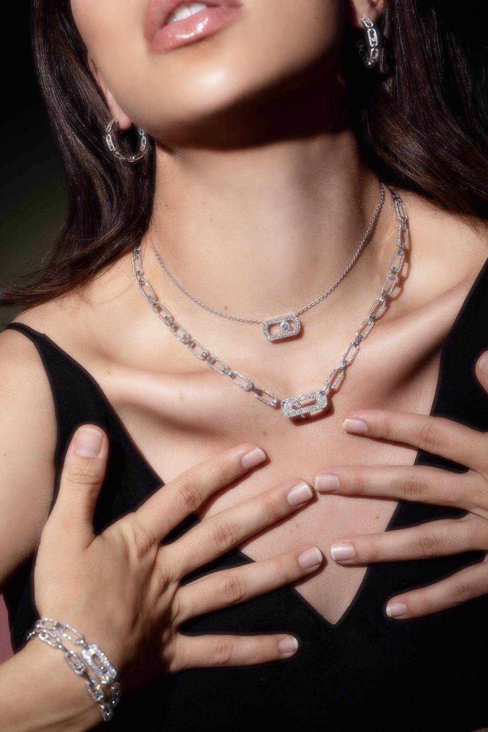 MESSIKA-So Move Pave Diamond Necklace-WHITE GOLD