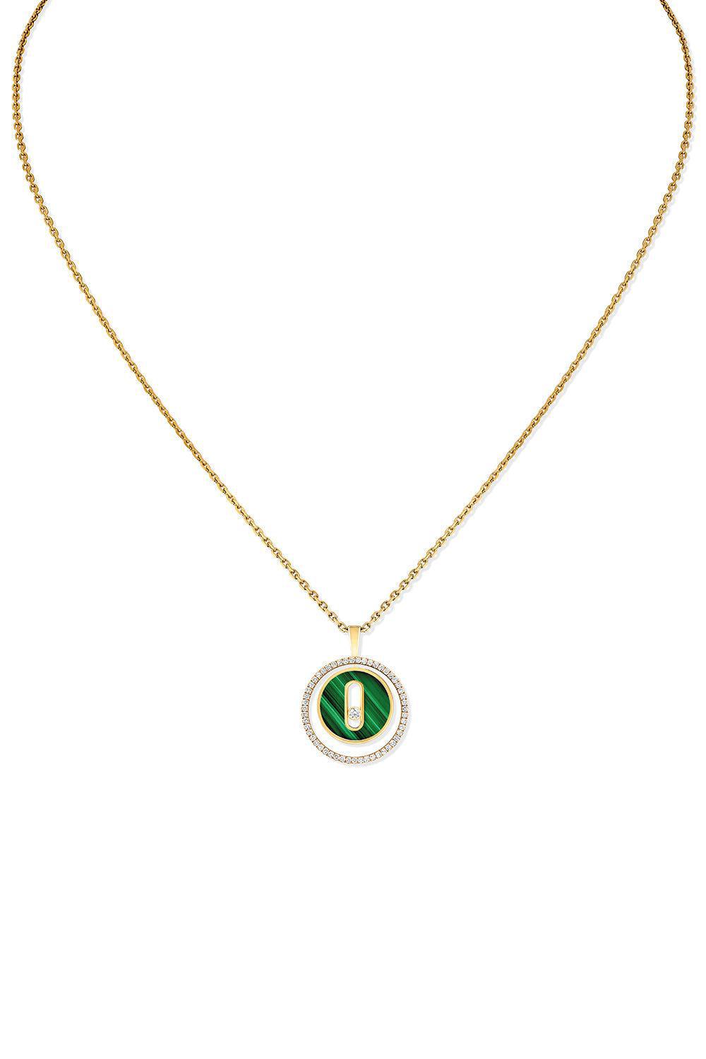Lucky Move SM Malachite Necklace-YELLOW GOLD-JEWELRYFINE JEWELNECKLACE O-MESSIKA