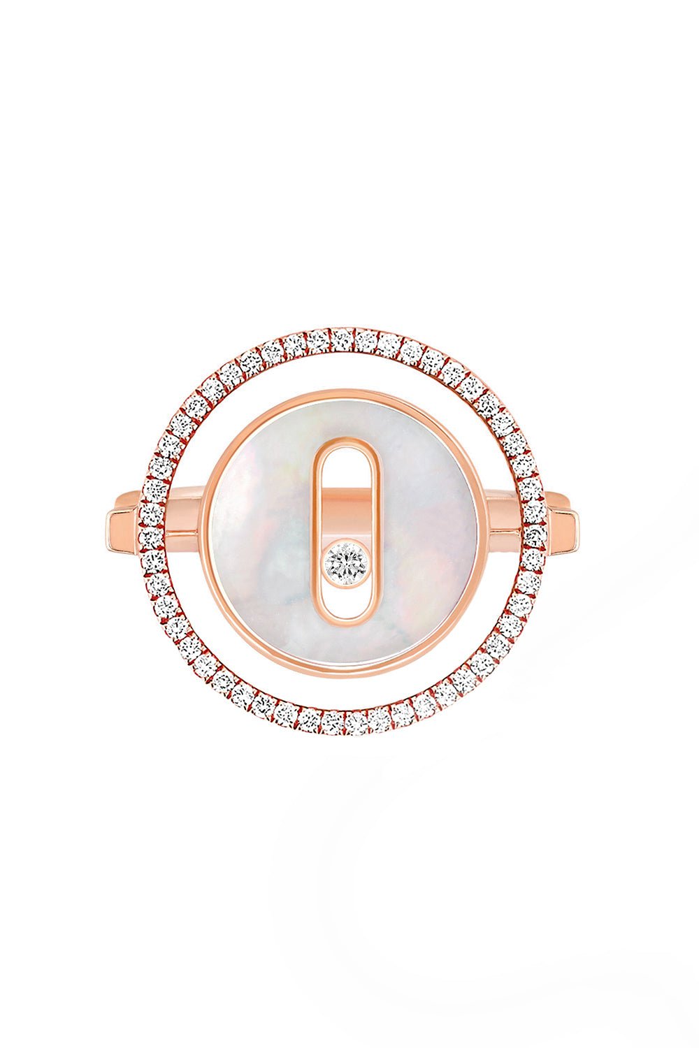 MESSIKA-Lucky Move Small White Mother Of Pearl Ring-ROSE GOLD