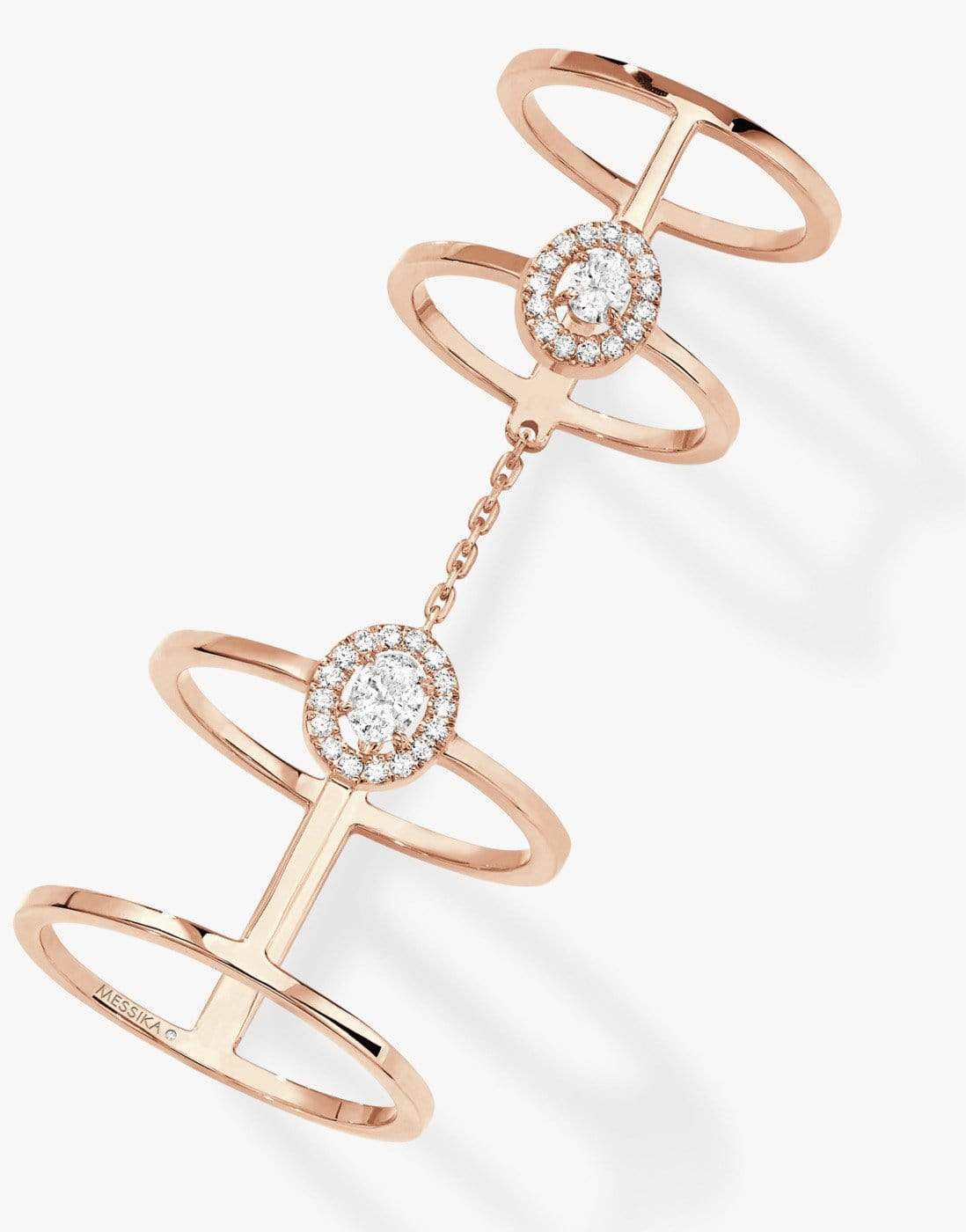 MESSIKA-Glam'Azone Double Diamond Ring-ROSE GOLD