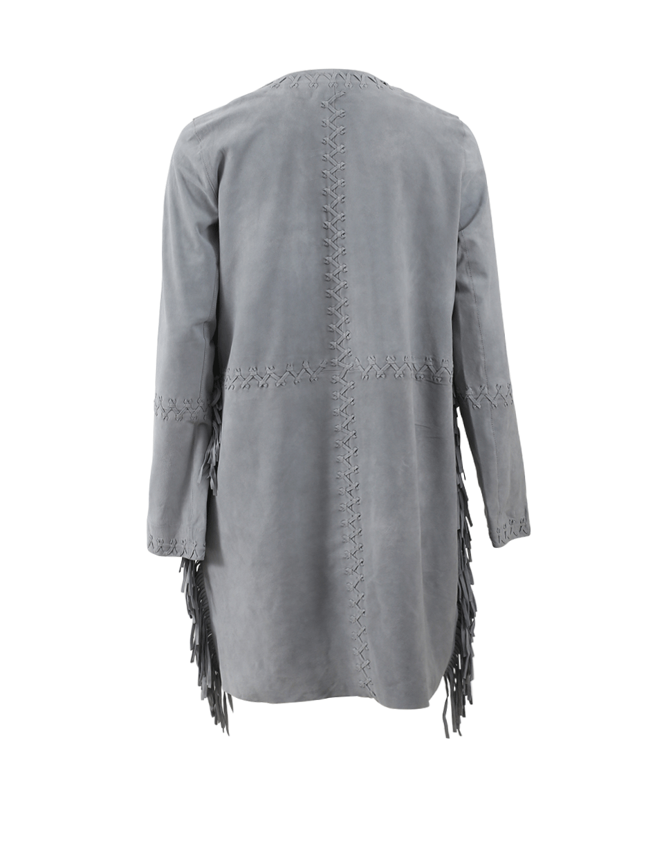 METEO BY YVES SALOMON-Suede Fringe Coat-