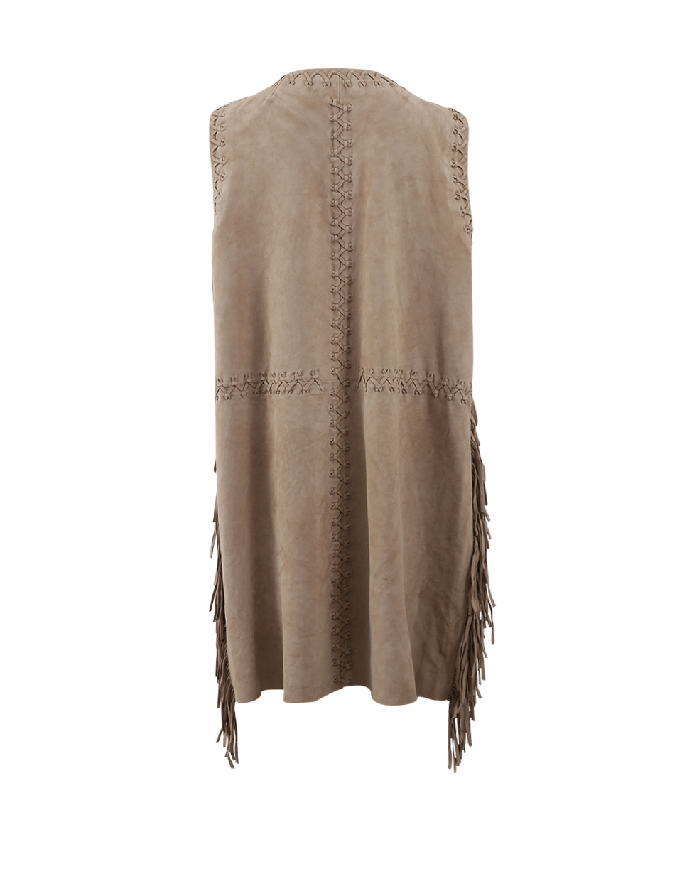 METEO BY YVES SALOMON-Suede Fringe Vest-SAHARA
